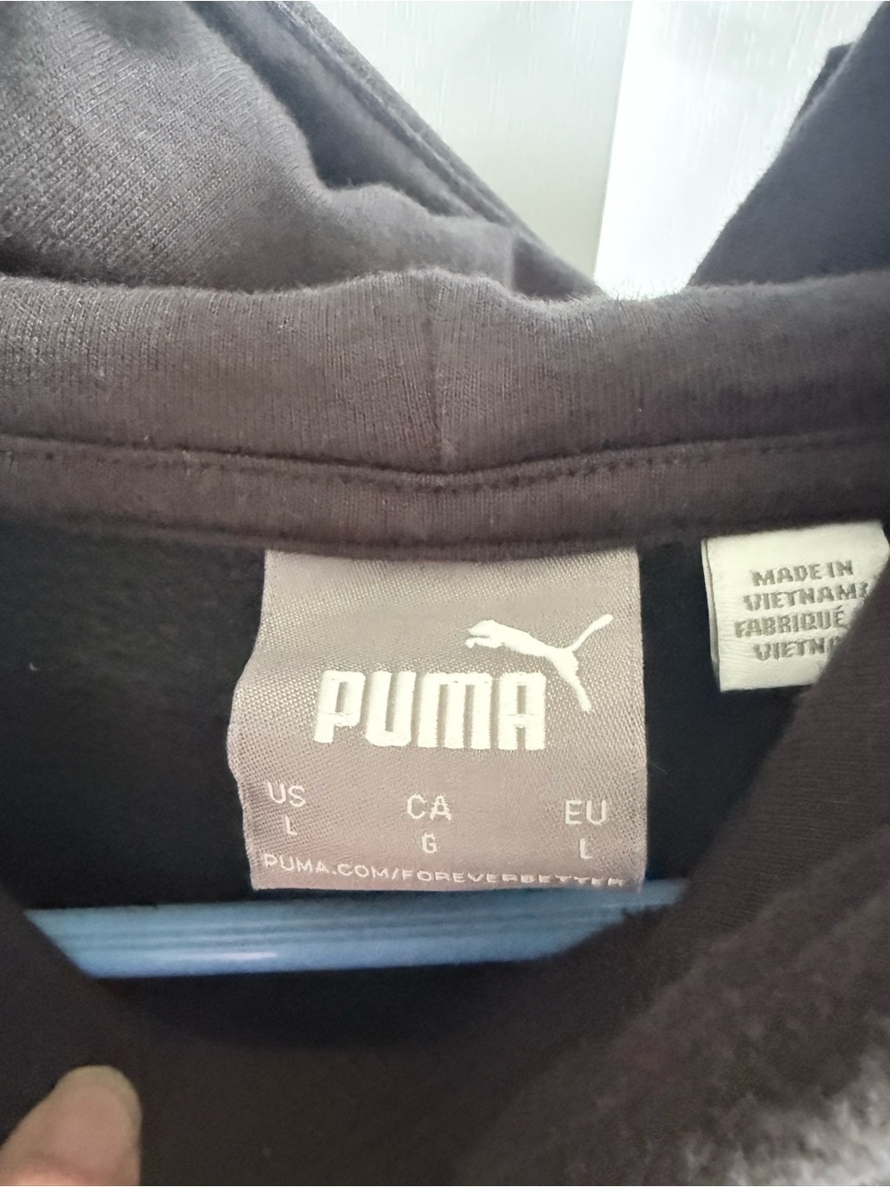 Puma Black Pullover Hoodie with Embroidered Logo - Picture 2 of 2